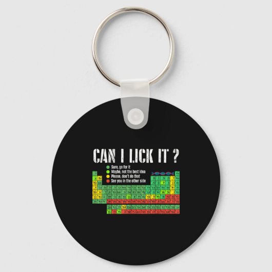 Can I Lick It Periodic Table Funny Science Teacher Sleutelhanger (Voorkant)