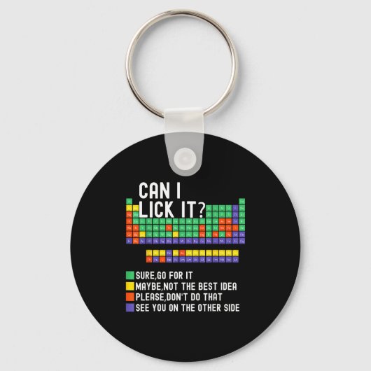 Can I Lick It Periodic Table Funny Science Teacher Sleutelhanger (Voorkant)