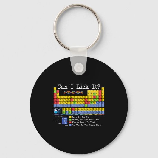 Can I Lick It Periodic Table Funny Science Teacher Sleutelhanger (Voorkant)