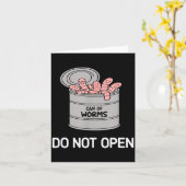 Can Of Worms Do Not Open, Funny, Jokes, Sarcastic  Kaart (Gele Bloem)