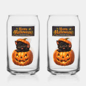 Can Peking kitty whimsical happy Halloween? Blikvorm Glas (Voorkant)