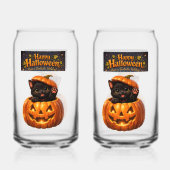 Can Peking kitty whimsical happy Halloween? Blikvorm Glas (Achterkant)