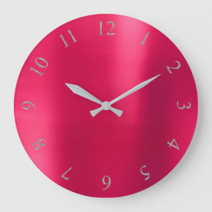 Can Pink Blush Glitter Grijs Zilver US UK Nummers Grote Klok