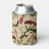 Can Sleeve - Orchideeënprint in Beige Blikjeskoeler (Blikje Voorkant)