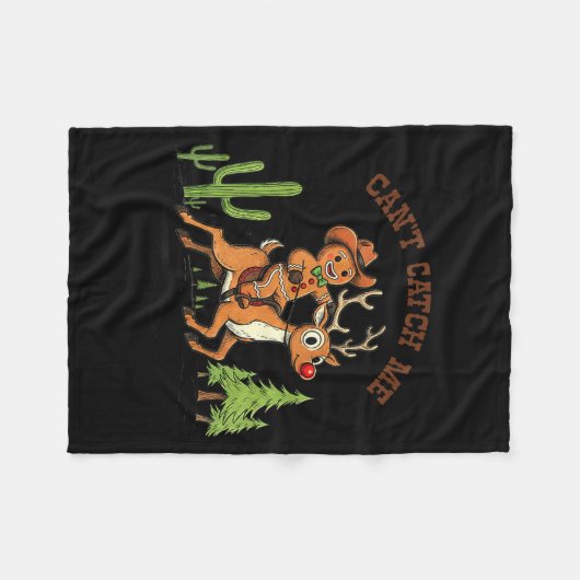 Can’t Catch Me Gingerbread Cowboy Funny Christmas  Fleece Deken (Voorkant (Horizontaal))