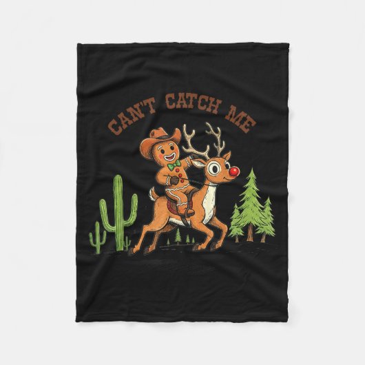 Can’t Catch Me Gingerbread Cowboy Funny Christmas  Fleece Deken (Voorkant)