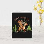 Can’t Catch Me Gingerbread Cowboy Funny Christmas  Kaart (Gele Bloem)