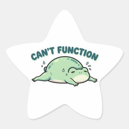 Can’t Function Frog Sticker Cute Exhausted Frog Fu (Voorkant)