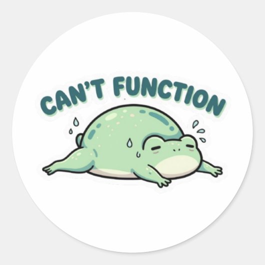 Can’t Function Frog Sticker Cute Exhausted Frog Fu (Voorkant)
