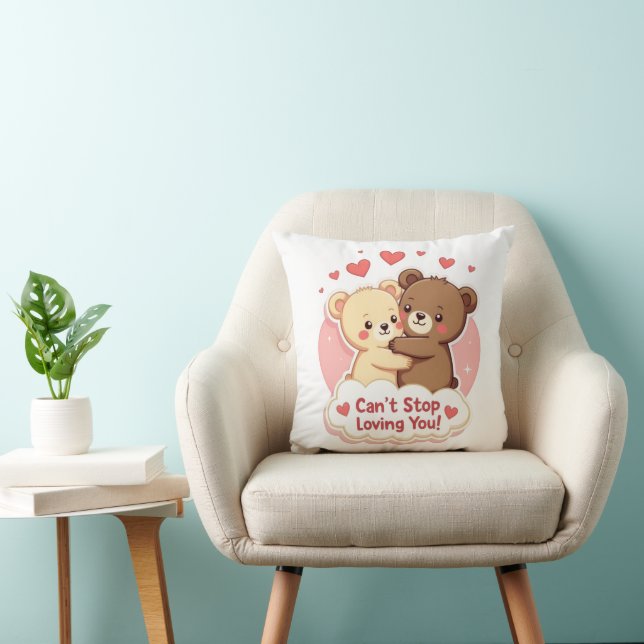 Can’t Stop Loving You Cute Valentine Pillow Kussen (Stoel)