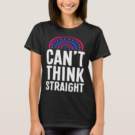 Can t Think Straight Bisexual Pride Bohemian Rainb T-shirt (Voorkant)