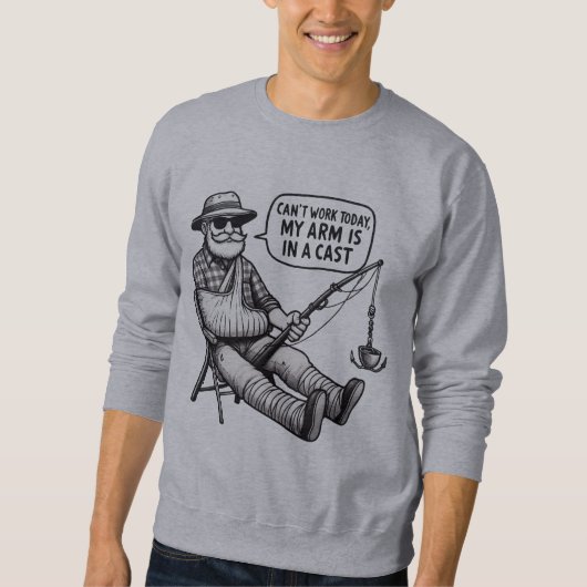 Can’t Work Today – Fishing Cast Sweatshirt (Voorkant)