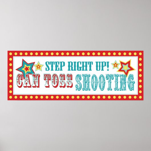 Can Toss Booth Sign Carnival Circus Birthday BL Poster (Voorkant)
