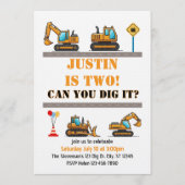 Can You Dig It, Construction 2nd Birthday Kaart (Voorkant)