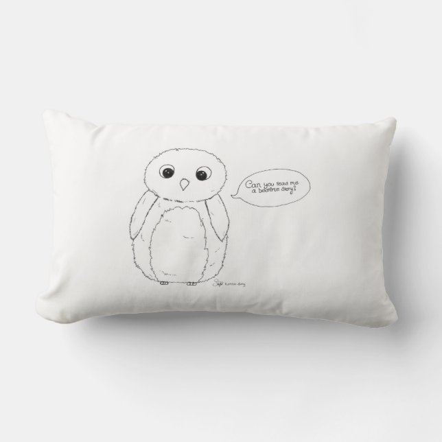 Can you read me a bedtime story? owl kudde. kussen (Voorkant)