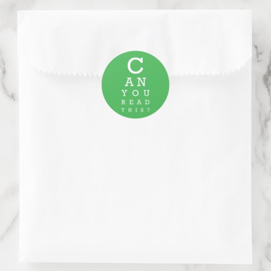 Can you read this? ronde sticker (Tas)