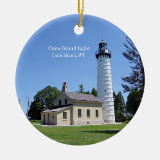 Cana Island Light-versiering Keramisch Ornament (Voorkant)