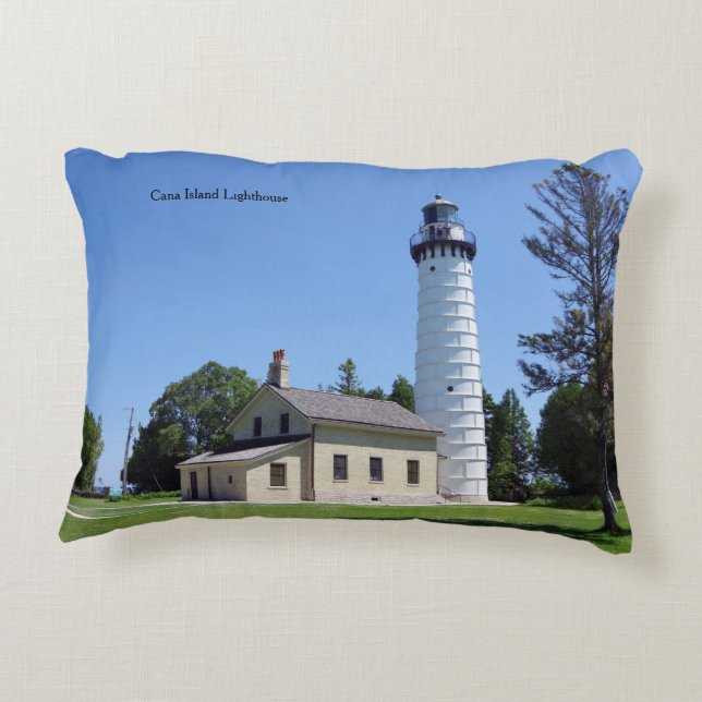 Cana Island Lighthouse-accuskussen Accent Kussen (Achterkant)