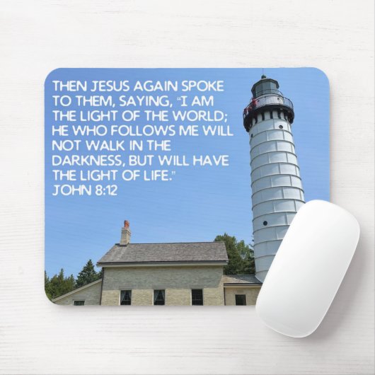 Cana Island Lighthouse Bible Verse Muismat (Met muis)