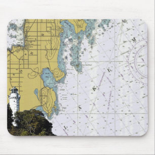 Cana Island Lighthouse Chart mousepad Muismat