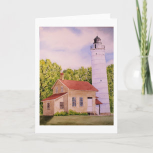 Cana Island Vuurtoren Blank Wenskaart Kaart