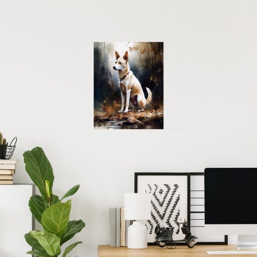 Canaan Dog Art Print Poster (Thuiskantoor)