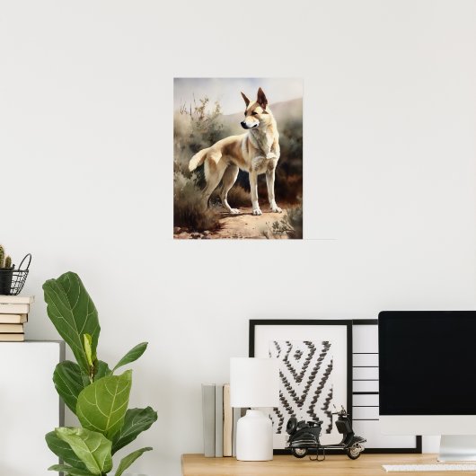 Canaan Dog Art Print Poster (Thuiskantoor)