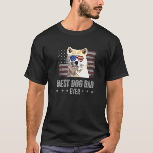 Canaan Dog Best Dog Dad Ever Retro Usa American Fl T-shirt (Voorkant)