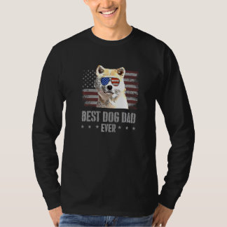 Canaan Dog Best Dog Dad Ever Retro Usa American Fl T-shirt