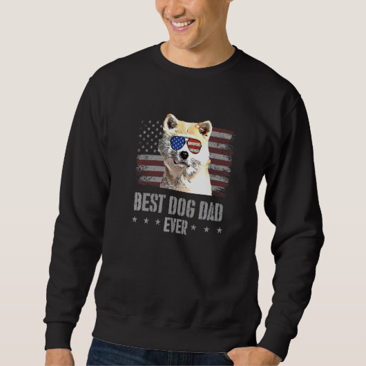 Canaan Dog Best Dog Dad Ever Retro Usa American Fl Trui (Voorkant)