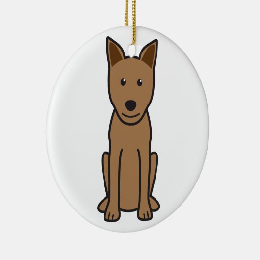 Canaan Dog Cartoon Keramisch Ornament (Rechts)