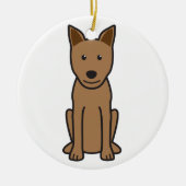 Canaan Dog Cartoon Keramisch Ornament (Voorkant)
