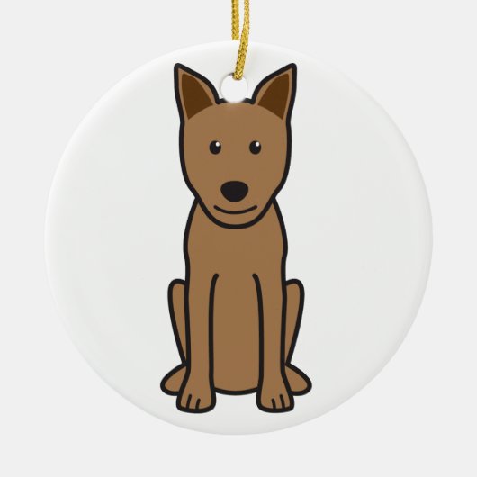 Canaan Dog Cartoon Keramisch Ornament (Voorkant)