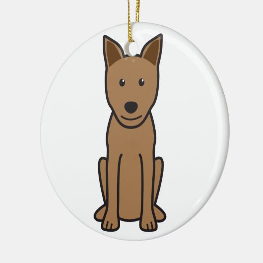 Canaan Dog Cartoon Keramisch Ornament (Links)