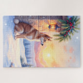 Canaan Dog Desert Stone Winter Christmas Art Legpuzzel (Horizontaal)