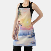 Canaan Dog Desert Stone Winter Christmas Art Schort (Insitu)