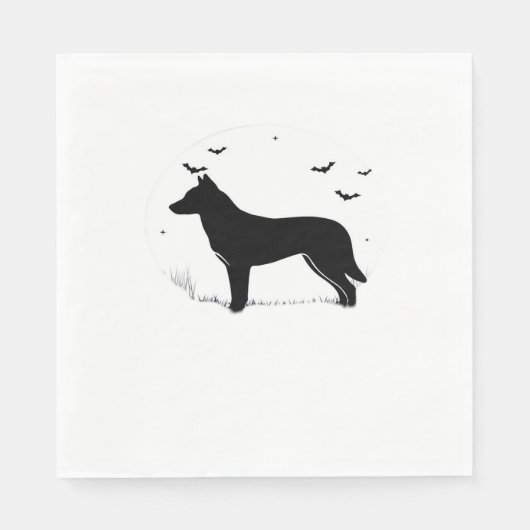 Canaan Dog - Halloween Moon Silhouette Classic T-S Servet (Voorkant)