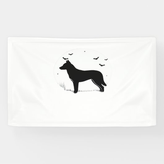Canaan Dog - Halloween Moon Silhouette Classic T-S Spandoek (Horizontaal)
