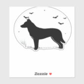 Canaan Dog - Halloween Moon Silhouette Classic T-S Sticker (Vel)