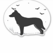 Canaan Dog - Halloween Moon Silhouette Classic T-S Sticker (Voorkant)