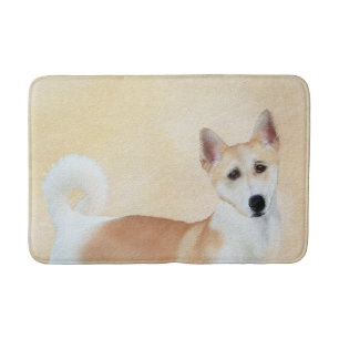 Canaan Dog Painting - Cute Original Dog Art Badmat