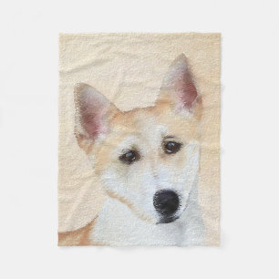 Canaan Dog Painting - Cute Original Dog Art Fleece Deken