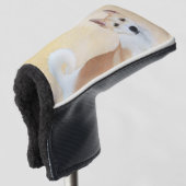Canaan Dog Painting - Cute Original Dog Art Golfheadcover (3/4 voorkant)