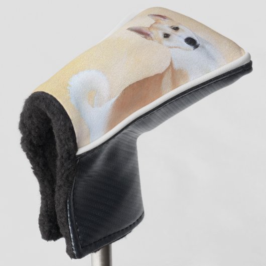 Canaan Dog Painting - Cute Original Dog Art Golfheadcover (3/4 voorkant)