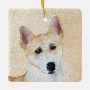 Canaan Dog Painting - Cute Original Dog Art Keramisch Ornament