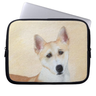 Canaan Dog Painting - Cute Original Dog Art Laptop Sleeve