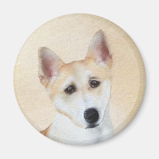 Canaan Dog Painting - Cute Original Dog Art Magneet (Voorkant)