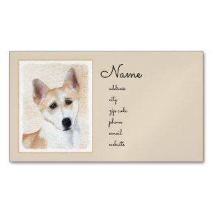 Canaan Dog Painting - Cute Original Dog Art Magnetisch Visitekaartje