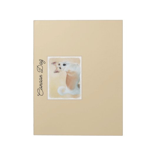 Canaan Dog Painting - Cute Original Dog Art Notitieblok (Linkerzijde)