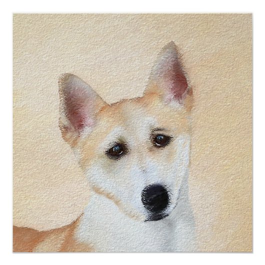 Canaan Dog Painting - Cute Original Dog Art Perfect Poster (Voorkant)